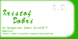 kristof dobri business card